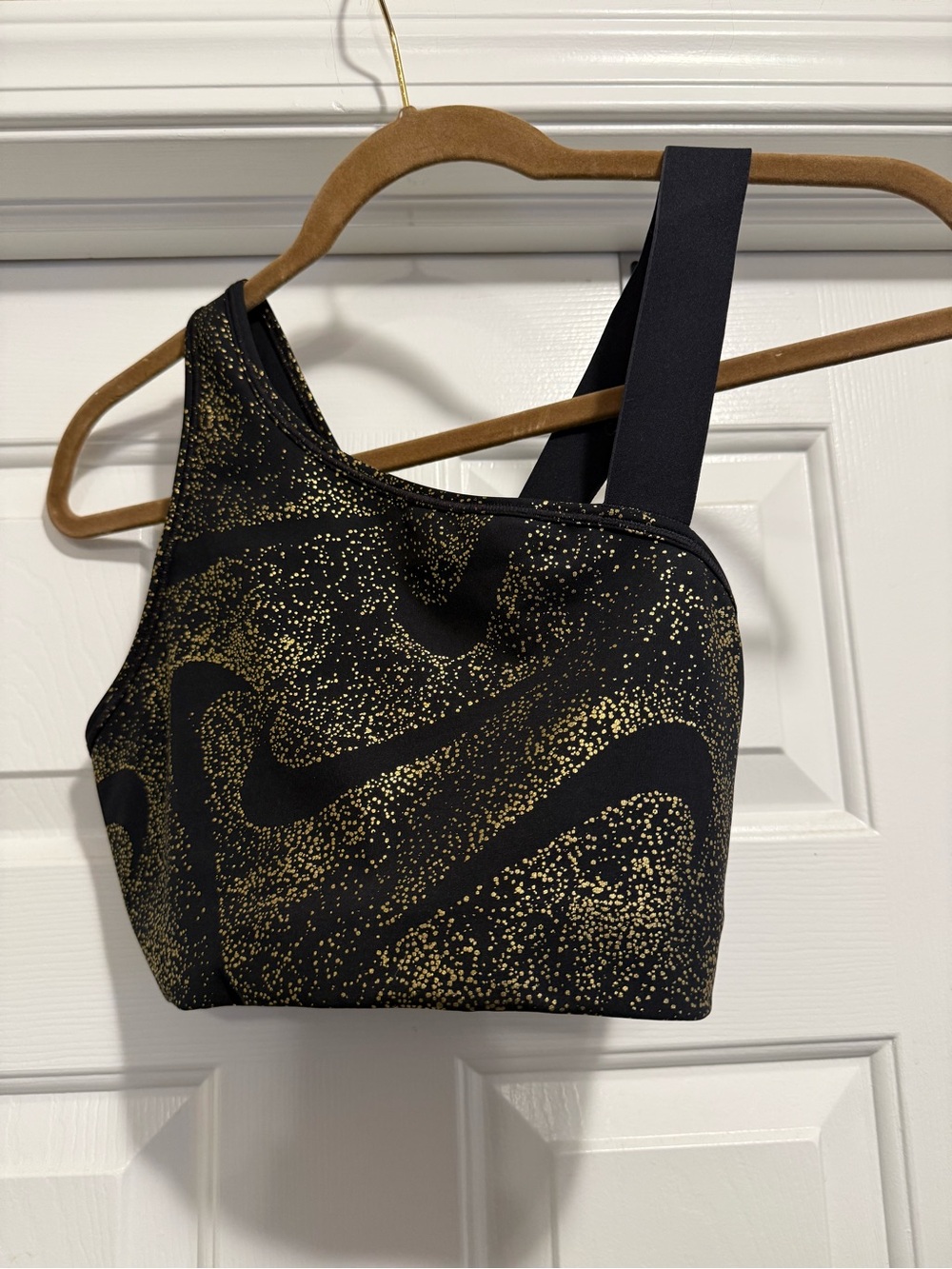 Nike Black and Gold Women's Sports Bra (Size: M)